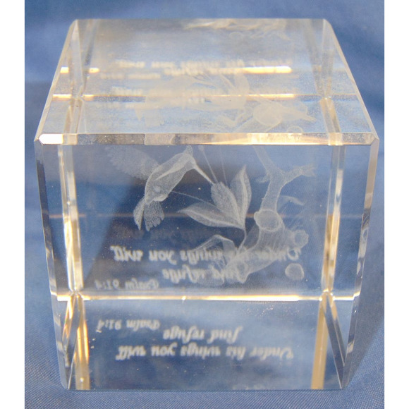 Glass Paperweights Scripture Hummingbird paperweight | Accents | Hummingbird Paperweight Desk Psalm ...